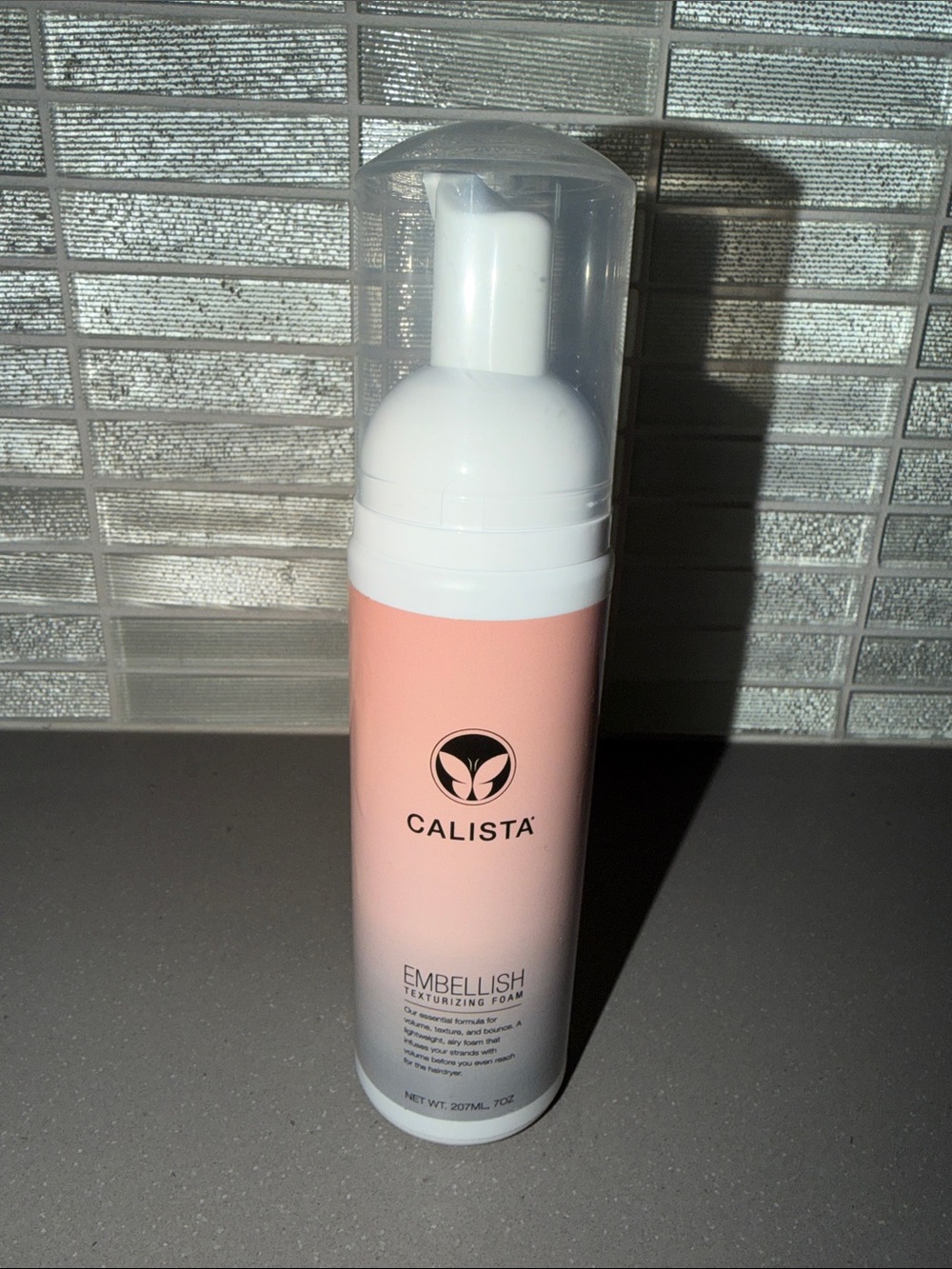 Calista Embellish Texturizing Foam - Pink and White Bottle